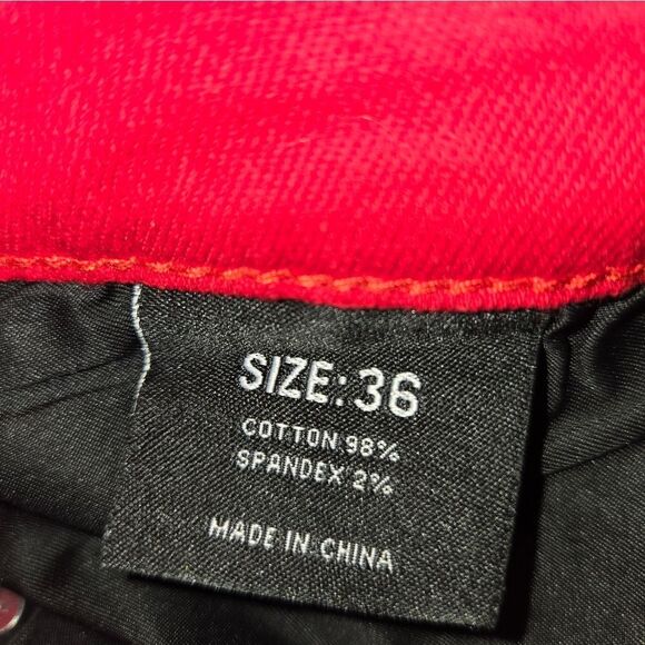 Two-Tone Black and Red Men's Jeans New With Tags Size 36 - Picture 11 of 11